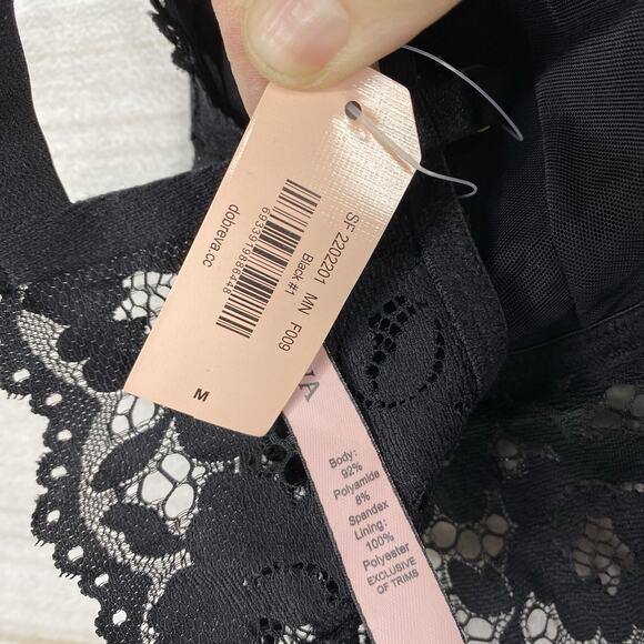 Dobreva Bralette Size M Black Lace Unlined No Wire Strappy Back Adjustable NWT - Picture 8 of 8